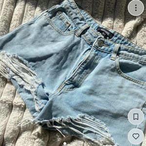 distressed bf jean shorts